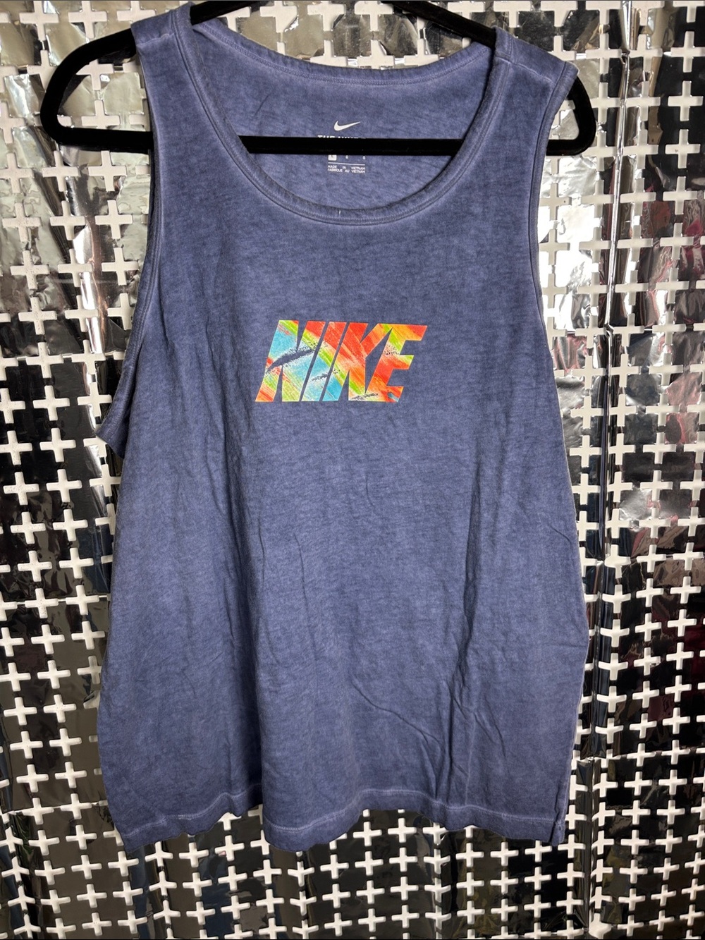 Nike Navy Tank Top with Rainbow NIKE Logo